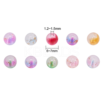 400Pcs 10 Colors Frosted Spray Painted Glass Beads Strands GLAA-CJ0001-39-1