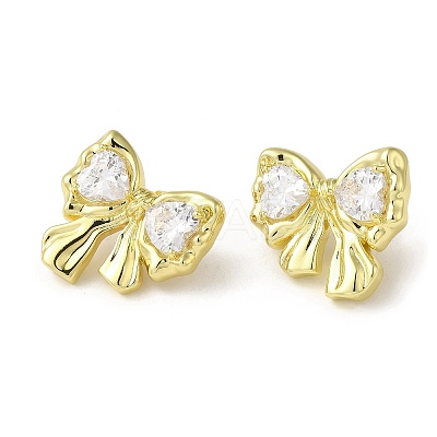 Brass Stud Earrings EJEW-D109-05G-1