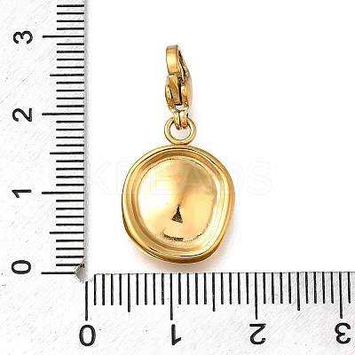 Flat Round 304 Stainless Steel Rhinestone Pendants Decoration STAS-R159-53G-05-1