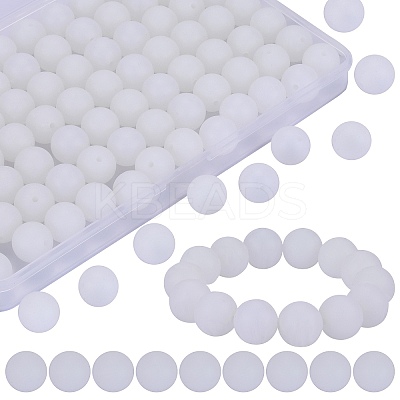 80Pcs Round Silicone Focal Beads SIL-SZ0001-24-18-1
