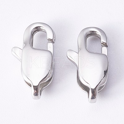 Tarnish Resistant 304 Stainless Steel Lobster Claw Clasps STAS-P190-06-1