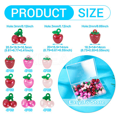 36Pcs 9 Styles Resin Pendants CRES-TA0001-49-1