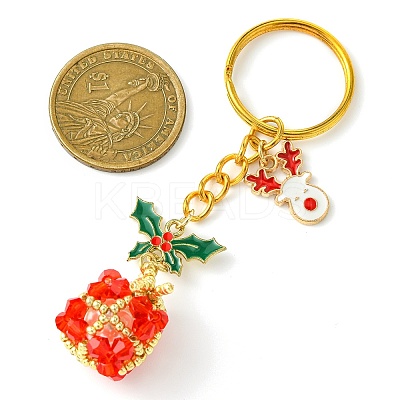 Christmas Woven Glass Keychains KEYC-MZ00017-01-1