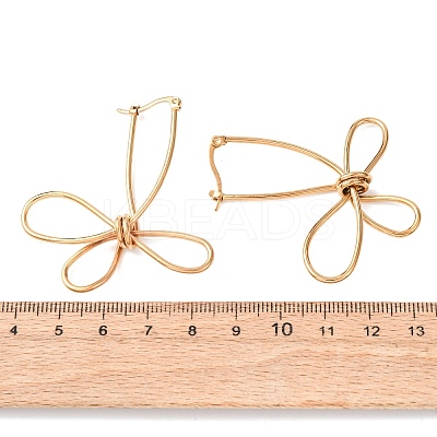 Hollow Flower 201 Stainless Steel Hoop Earrings LS-EJEW-P337-01G-1