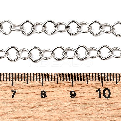 5MM 304 Stainless Steel Rhombus Link Chain Necklaces for Women Men NJEW-A054-02P-1