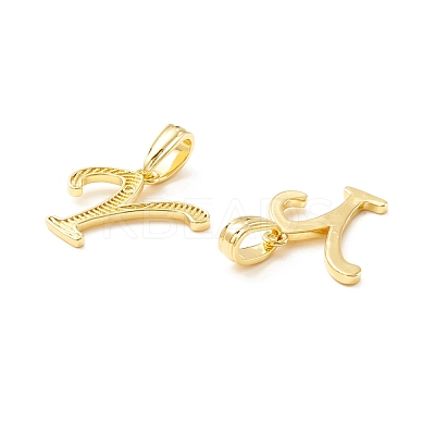 Rack Plating Eco-Friendly Brass Letter Pendants KK-K265-02G-Y-1