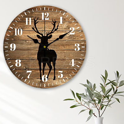 MDF Printed Wall Clock HJEW-WH0058-020-1