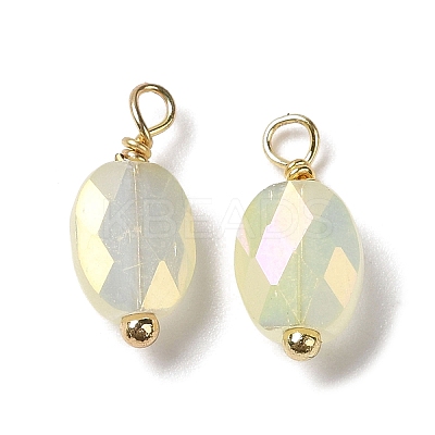 Electroplate Glass Charms KK-P242-21G-03-1