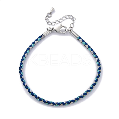 Polyester Cord Braided Bracelet Makings MAK-Z003-01P-03-1