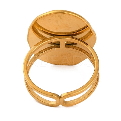Oval Natural Tiger Eye Finger Rings RJEW-Q822-06G-1