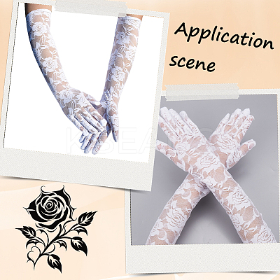 Polyester Long Lace Gloves AJEW-WH20011-94B-1