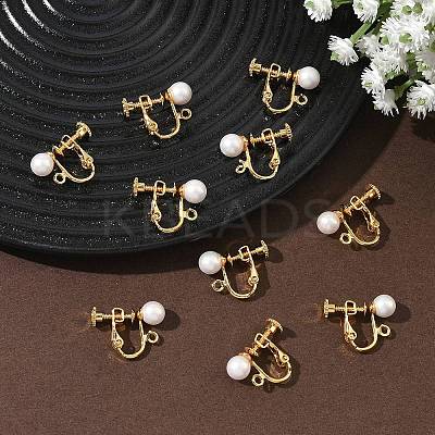 SHEGRACE Brass Screw Clip-on Earring Findings XGR0064G-52G-1