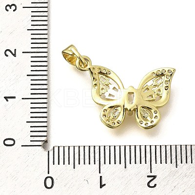 Rack Plating Brass Micro Pave Clear Cubic Zirconia Pendants KK-M309-16G-05-1
