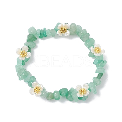 Natural Green Aventurine Beaded Stretch Bracelets for Women BJEW-JB12315-01-1