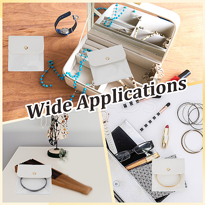 6Pcs PU Leather Jewelry Storage Bags with Iron Button ABAG-CL0001-22B-1