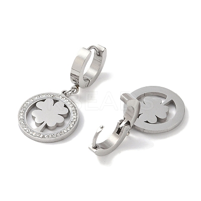 304 Stainless Steel Rhinestone Dangle Earrings EJEW-L283-045P-1