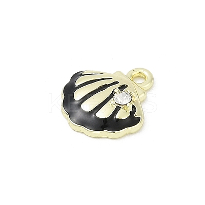 Rack Plating Alloy Enamel and Rhinestone Pendants PALLOY-R151-40G-06-1