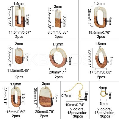 DIY Wooden Dangle Earring Making Kits DIY-OC0007-03-1