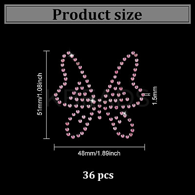 Butterfly Hotfix Glass Rhinestone DIY-WH0453-71A-01-1