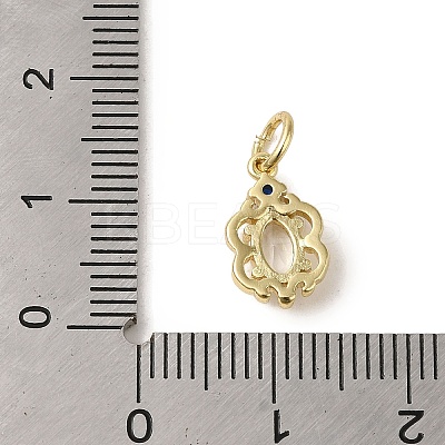 Brass Micro Pave Clear Cubic Zirconia Pendants KK-R162-017A-G-1