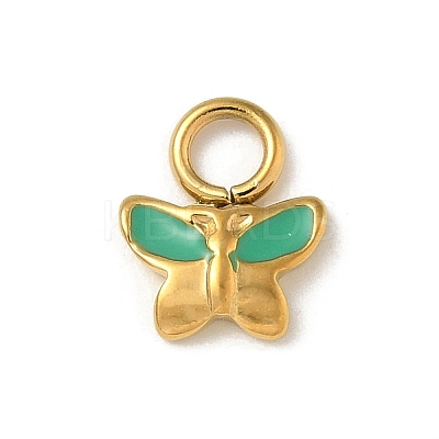 Ion Plating(IP) 304 Stainless Steel Enamel Charms STAS-G351-01G-02-1