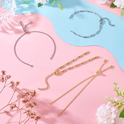 2 Sets 2 Styles 304 Stainless Steel Bar Link Chain Bracelet Making AJEW-TA0001-77-1
