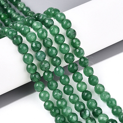 Dyed Natural White Jade Beads Strands G-T139-6mm-60-19-1