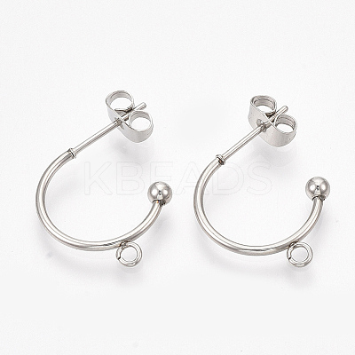 Non-Tarnish 304 Stainless Steel Stud Earring Findings LS-X-STAS-T047-21-1