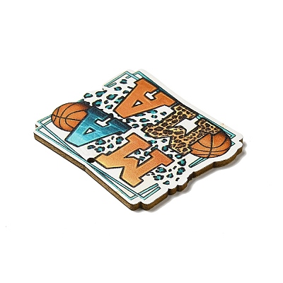 Mother's Day Single Face Printed Aspen Wood Pendants WOOD-G014-37-1