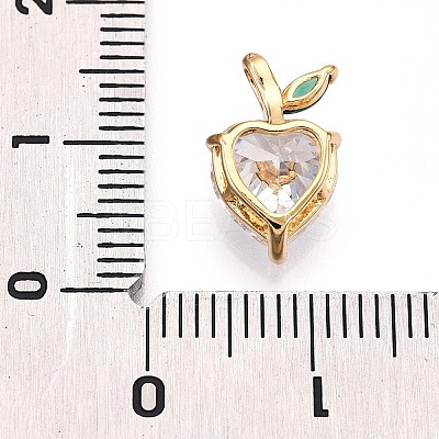 Brass Micro Pave Cubic Zirconia Charms KK-N261-09G-1