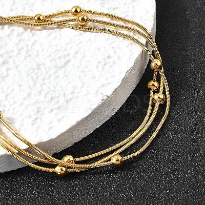 304 Stainless Steel Satellite Chains Multi-strand Bracelets for Women BJEW-V012-05G-1