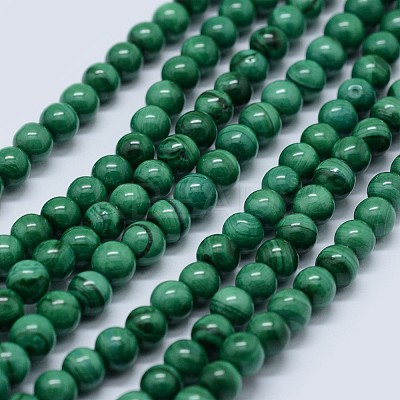 Natural Malachite Beads Strands G-F571-27AB1-7mm-1