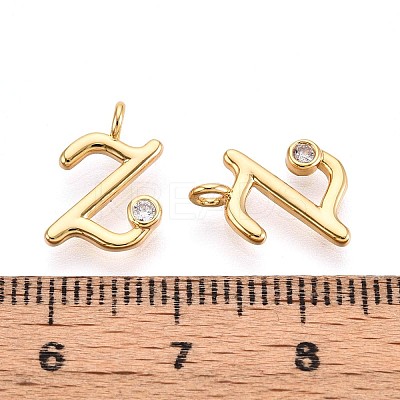 Brass Micro Pave Cubic Zirconia Charms KK-N263-97G-Z-1