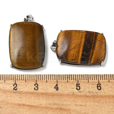 Natural Tiger Eye Pendants G-Z070-01P-05-1