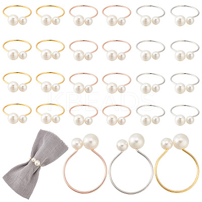 24Pcs 3 Colors Alloy & Resin Napkin Rings AJEW-GA0007-75-1