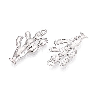 304 Stainless Steel Cactus Pendants STAS-T067-47P-1