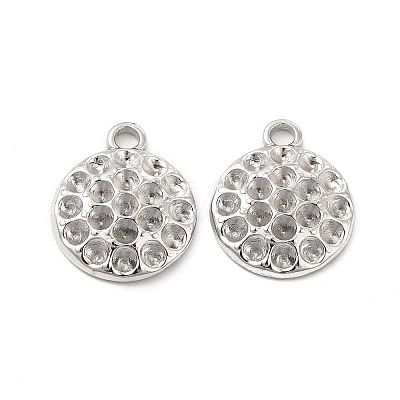 Non-Tarnish 304 Stainless Steel Pendants Rhinestone Settings STAS-B032-27P-1