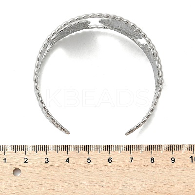 304 Stainless Steel Cuff Bangles for Women BJEW-Z096-04P-1