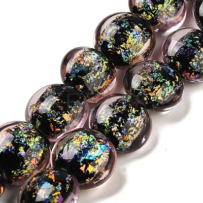 Handmade Dichroic Foil Glass Beads Strands DICH-U001-11F-1