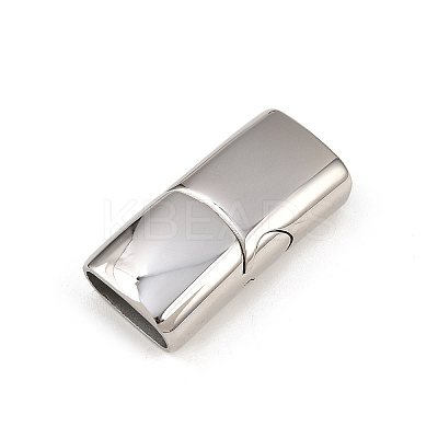 Tarnish Resistant Smooth 304 Stainless Steel Magnetic Clasps with Glue-in Ends LS-STAS-E055-10-1