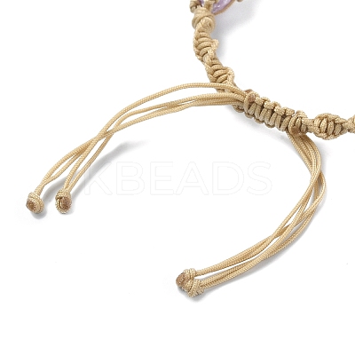 Dyed Natural Quartz Crystal Braided Bead Bracelets BJEW-TA00346-02-1