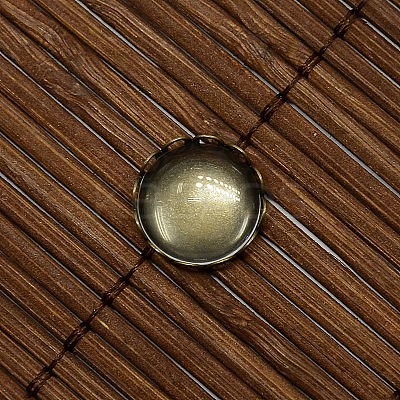 12mm Clear Domed Glass Cabochon Cover for Flat Round DIY Photo Brass Cabochon Making DIY-X0104-AB-NF-1