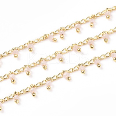 3.28 Feet Handmade Glass Beaded Chains X-CHC-K008-B06-1
