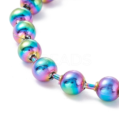 Ion Plating(IP) 304 Stainless Steel Ball Chain Bracelets BJEW-G628-09M-1