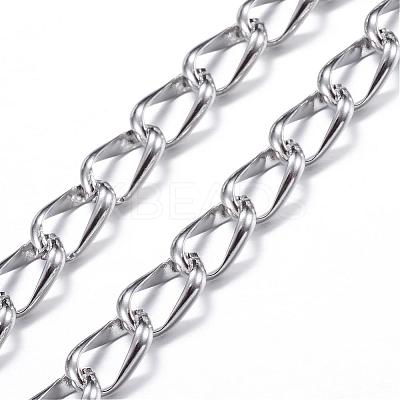 Tarnish Resistant 304 Stainless Steel Curb Chain Bracelets BJEW-P064-28P-1