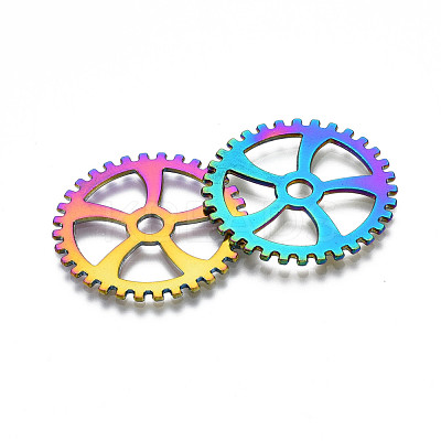 Rack Plating Rainbow Color Alloy Pendants PALLOY-S180-301-1
