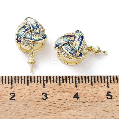 Knot Shape Brass Micro Pave Cubic Zirconia Cup Peg Bails KK-C041-04A-G-1