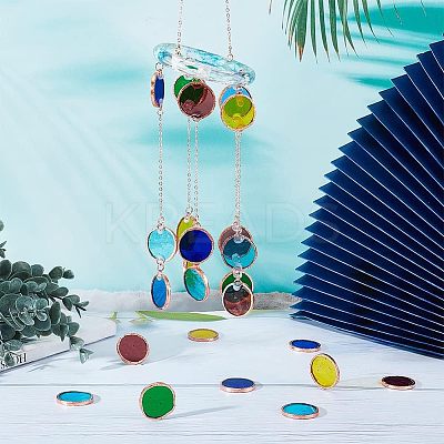 36Pcs 6 Colors Colored Glass Mosaic Tiles DIY-OC0009-46-1