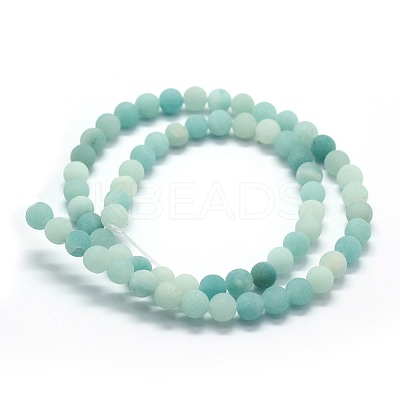 Natural Amazonite Bead Strands X-G-G684-03-6mm-1