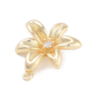 Brass Pave Clear Cubic Zirconia Pendants KK-Z061-13G-01-1